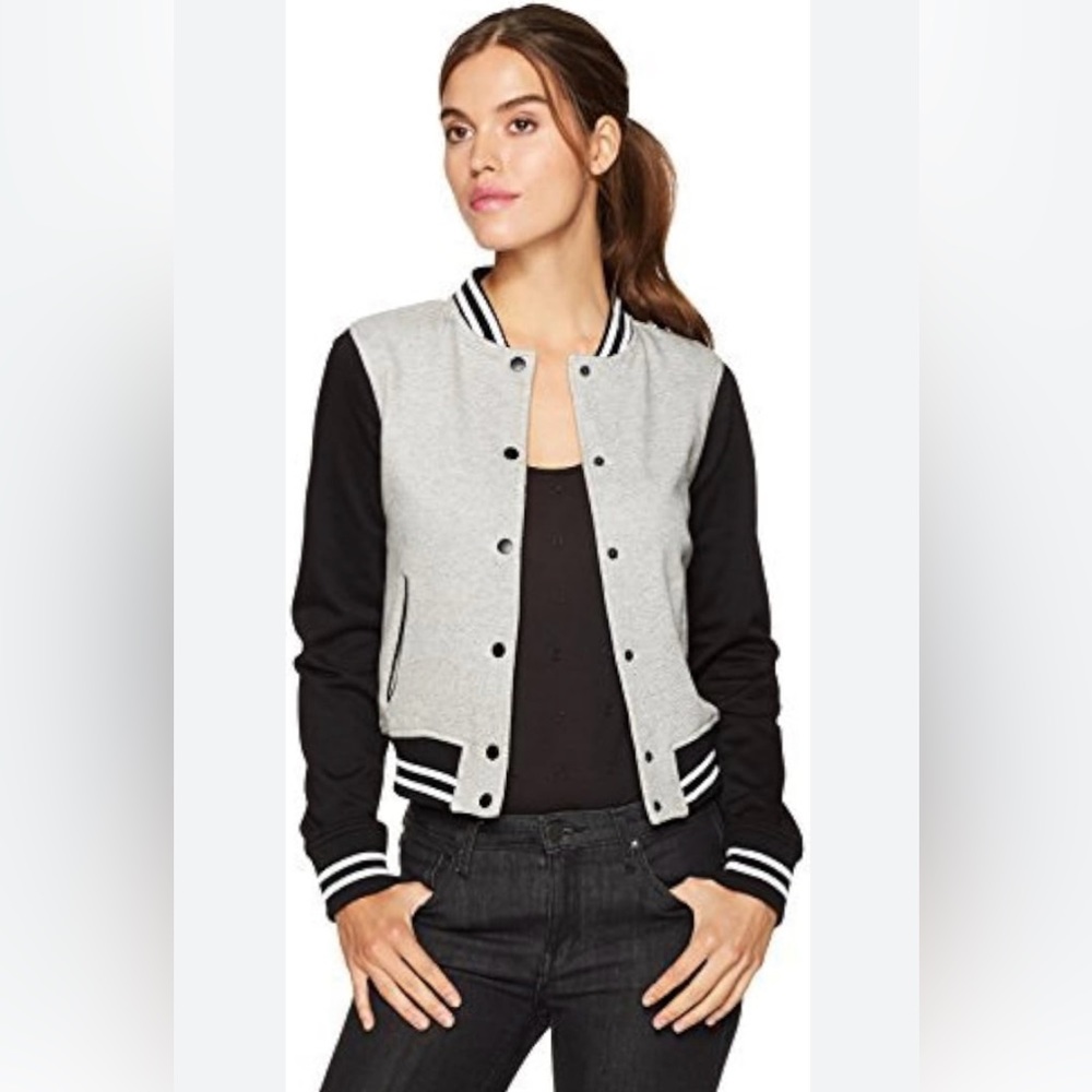 Sebby Women's Twill Fleece Baseball Jacket